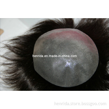 Natural Looking/Soft Hand Tied Men's Toupee, Made of Remy/Virgin Human Hair, No Shedding/Tangle-Free